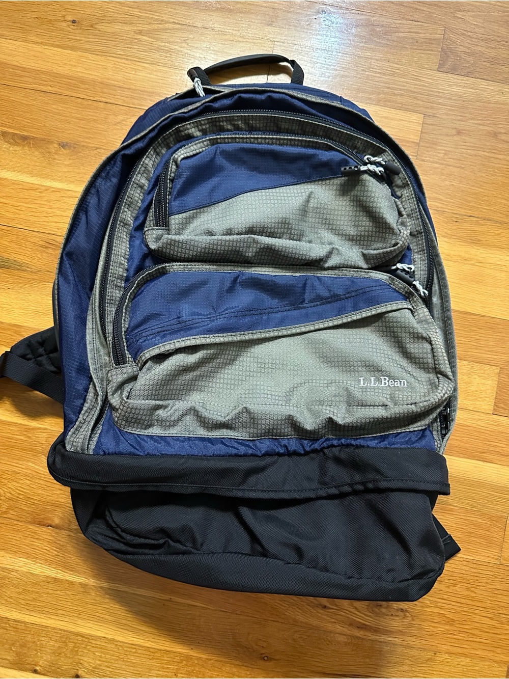 L.L. Bean Navy, Gray and Black Organizer Backpack